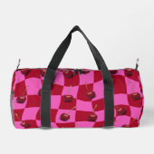 Sac De Sport Personalized Cherry Gingham Retro Custom Name (Verso)