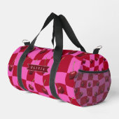 Sac De Sport Personalized Cherry Gingham Retro Custom Name (Coin droit)