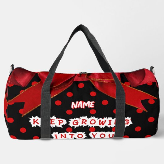 Sac De Sport Personalized Red Polka Dot Bow Spiral (Recto)