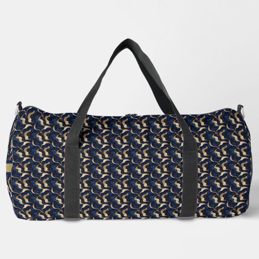 Sac De Sport Personnalisé Bold Abstrait Gold & Navy (Recto)