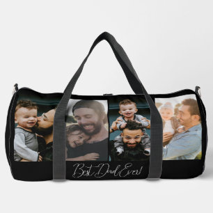 Sac De Sport Personnalisé Quatre Photo Collage Meilleur Papa Ja