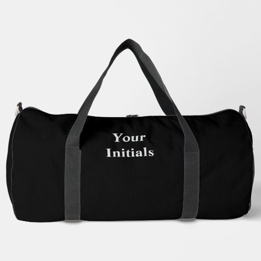 Sac De Sport Personnalisez Avec Vos Initiales Jet Black (Recto)