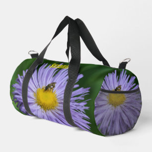 Sac De Sport Petit Abeille Sur Fleur Aster Violet Personnalisé