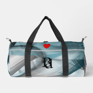 Sac de sport petit gris tendance abstrait océan bl