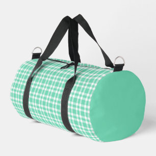 Sac De Sport Petit motif carreaux blanc aigue-marine