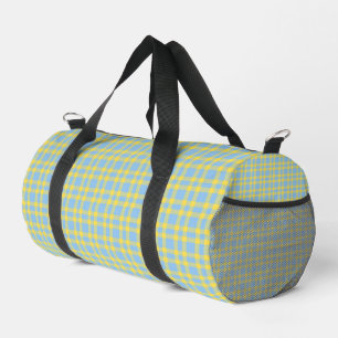Sac De Sport Petit motif carreaux bleu jaune
