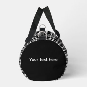 Sac De Sport Petit motif carreaux noir et blanc personnalisé