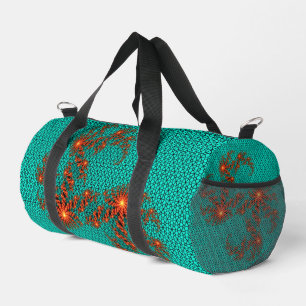 Sac De Sport Petit motif mandala abstrait noir sarcelle