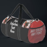 Sac De Sport Photo personnalisée et texte gros football<br><div class="desc">Photo personnalisée et texte mignon cool drôle grand sac de babouche de football. Créez votre propre avec ce modèle noir et rouge ou customisez le sac dans n'importe quelle couleur,  n'importe quelle police. Ajoutez tout élément photo,  logo ou design graphique. Pas de minimum</div>
