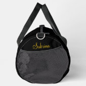 Sac De Sport Piercing Stare Golden Eyes Chat noir avec nom (Droite)