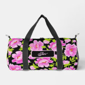 Sac De Sport Pies d'aquarelle noire Floral (Recto)