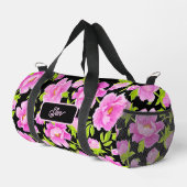 Sac De Sport Pies d'aquarelle noire Floral (Coin droit)