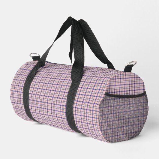 Sac De Sport Pink Blue Plaid Classic Pattern Retro (Coin droit)