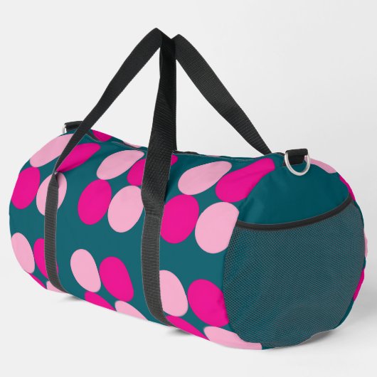 Sac De Sport Pink Circles on Green Large (Coin droit)