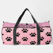Sac De Sport Pink Glitter Paw Print Pet monogram personalize (Verso)