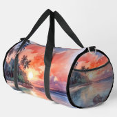 Sac De Sport Plage Coucher de soleil Palmiers Peinture (Coin droit)