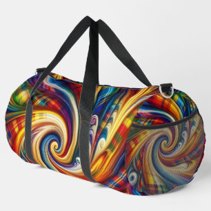 Sac De Sport Plaid Arc-en-Ciel Art Moderne Abstrait Tourbillon