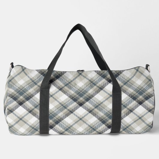 Sac De Sport Plaid gris et blanc (Recto)