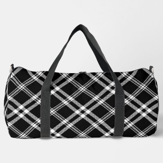 Sac De Sport Plaid noir et blanc (Recto)