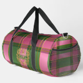 Sac De Sport Plaid Préclassique Rose Vert Monogrammé (Coin droit)