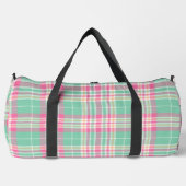 Sac De Sport Plaid vert, rose, violet et blanc (Recto)