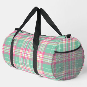 Sac De Sport Plaid vert, rose, violet et blanc