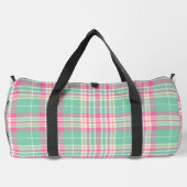 Sac De Sport Plaid vert, rose, violet et blanc (Verso)