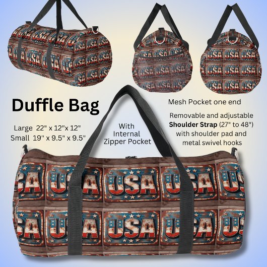 Sac De Sport Plaque USA Patriotique rouille