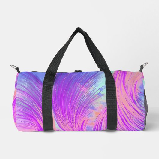 Sac De Sport Plumes Abstraites élégantes violet rose (Recto)