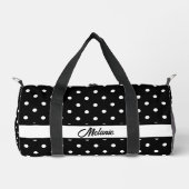 Sac De Sport Poche noir et blanc nom motif joli (Recto)