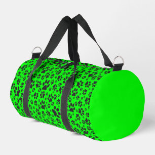 Sac De Sport Poches de chien noir et blanc Pointe de Polka vert