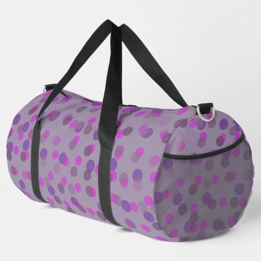 Sac De Sport points violets, améthyste et fuchsia (Coin droit)