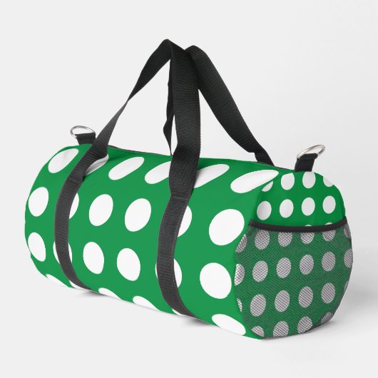 Sac De Sport Pois Blancs Verts  (Coin droit)