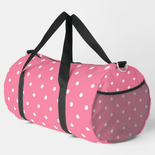 Sac De Sport Pois rose et blanc doux (Coin droit)