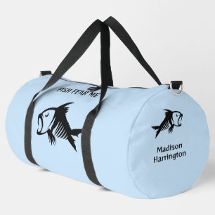 Sac De Sport Poisson de nom et de texte personnalisés
