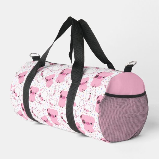 Sac De Sport Porcs en rose et blanc (Coin droit)