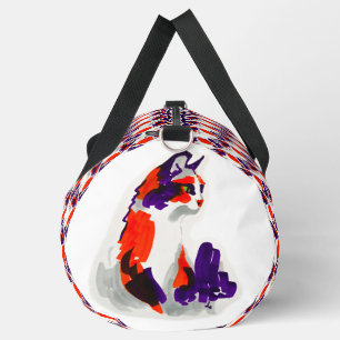 Sac De Sport Portrait de chat - Art Graphique Gras Orange et Vi