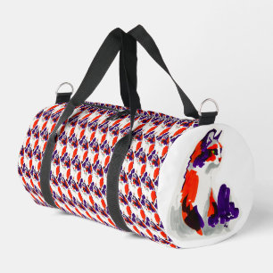 Sac De Sport Portrait de chat - Art Graphique Gras Orange et Vi