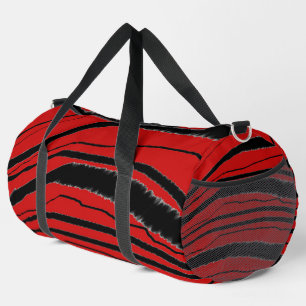 Sac De Sport Poster de animal noir et rouge