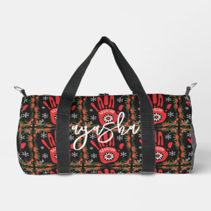 Sac De Sport Powwow rouge et noir MMIW amérindien