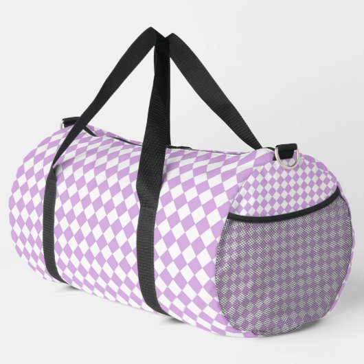 Sac De Sport Purple White Checker Diamond Pattern Large (Coin droit)