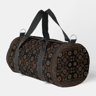 Sac De Sport Racines d'or : Elégance marocaine noire et tribale