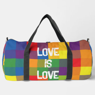 Sac De Sport Rainbow Buffalo Check Fierté Colorful Love Large