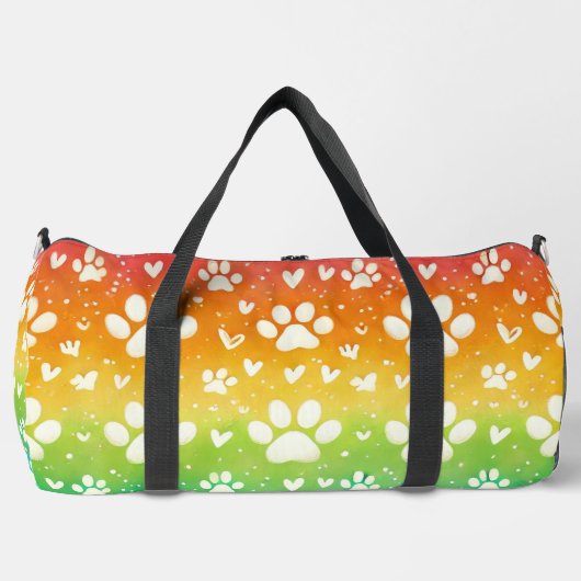 Sac De Sport Rainbow Gradient White Paw Print  (Recto)