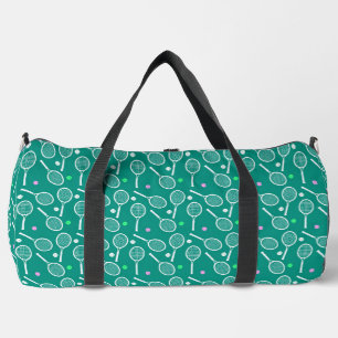 Sac De Sport Raquette de tennis blanc et Motif de balle vert