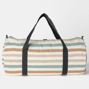 Sac De Sport Rayures Brosse Boho Tons Terreux Sans Couture