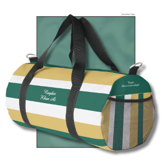 Sac De Sport Rayures Harmonieuses Lignes Vert Or Blanc