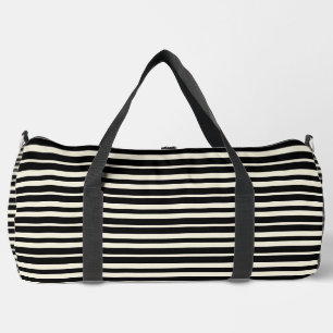 Sac De Sport Rayures horizontales minimalistes noir et blanc