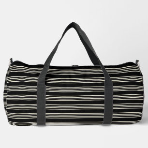 Sac De Sport Rayures horizontales minimalistes noir et crème él
