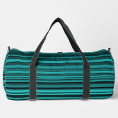 Sac De Sport Rayures Noir Sarcelle Large (Recto)